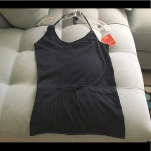 Black Cotton Halter Top Size L
